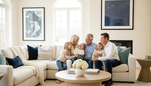 Insurance advisor consulting with a family